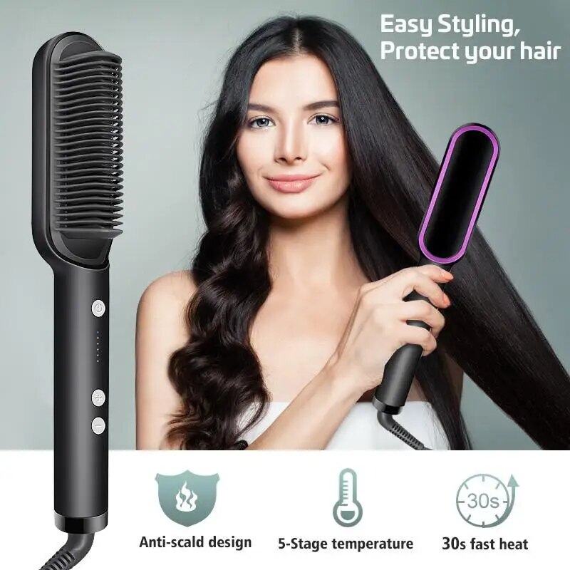 Negative Ion Hair Straightener Styling Comb