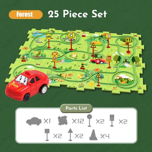 PuzzleRacer Kids Car Track Set